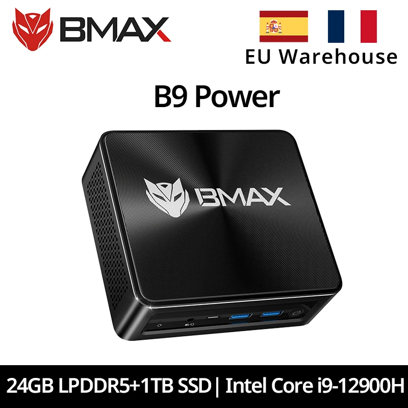 BMAX B9 Power Mini PC Intel Core i9-12900H 14 Cores Max 5.0GHz 24GB 32GB LPDDR5 RAM 1TB SSD WiFi 6 Bluetooth 5.2