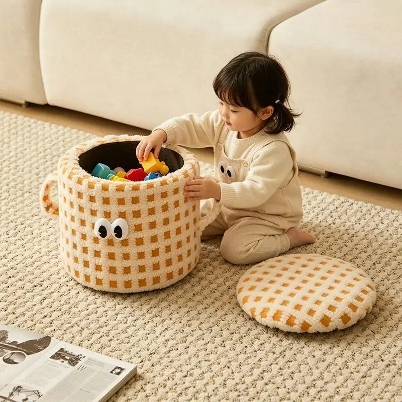 Ergonomics Cartoon Children's Stool Multifun Ctional Storage Shoe Changing Stool Sitting Cushion Internet Famous Sofa Low Stool