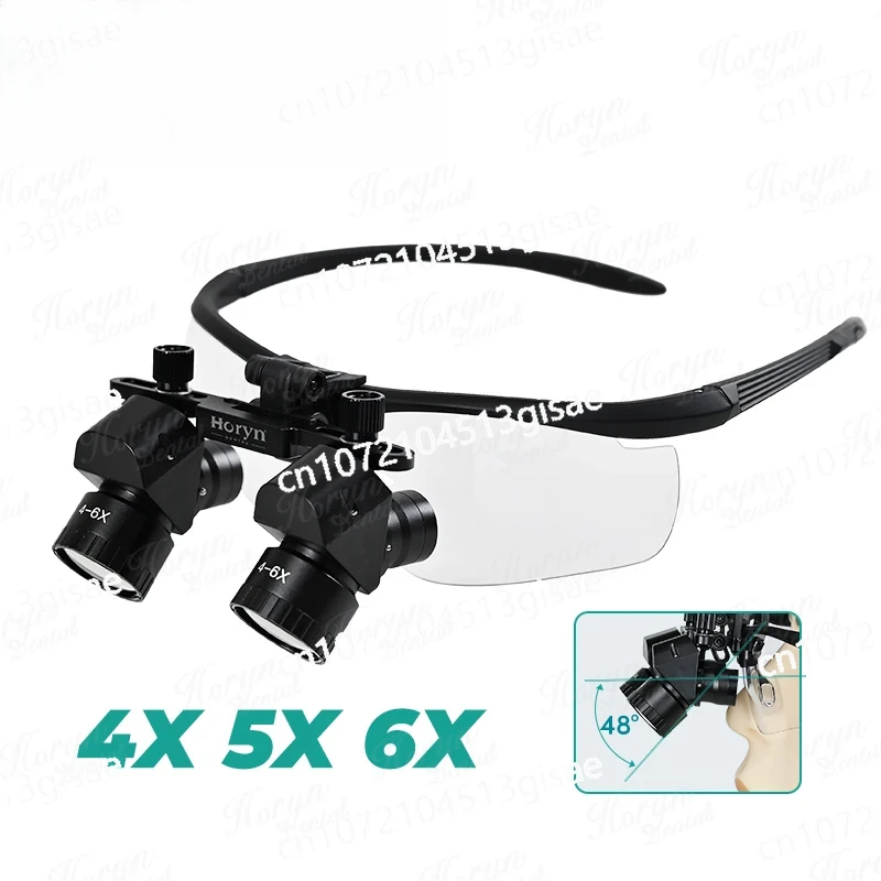 Surgery Medical Loupe Magnification Binocular 300-600mm 4X 5X 6X Dental 48° Loupes Dental Magnifier Dental