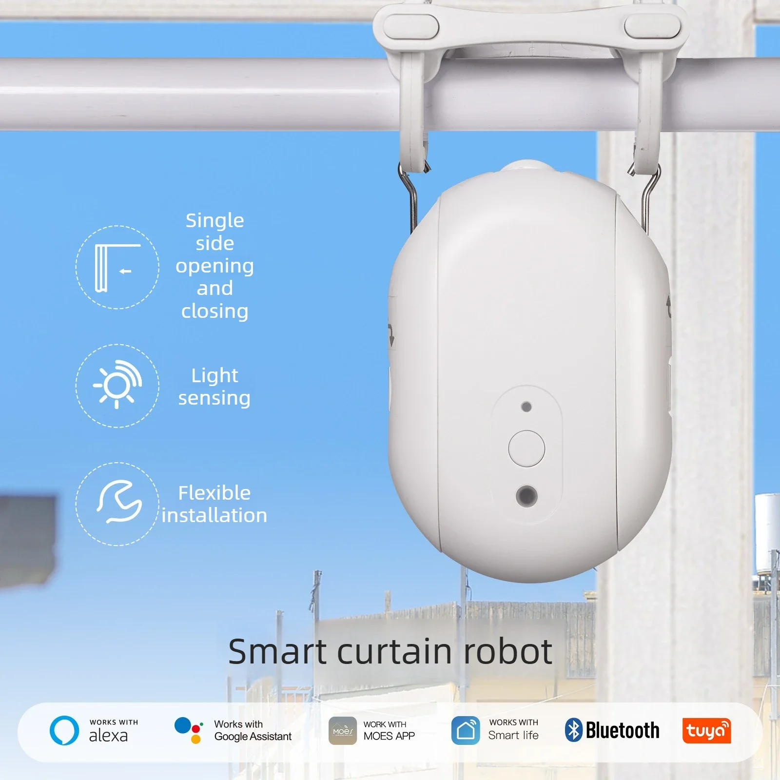 2026 Tuya Smart Home Zigbee Curtain Robot App Remote Control Light Sensing Curtain Control System