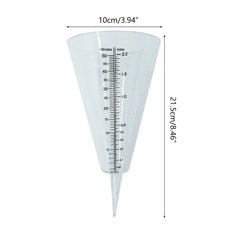 Outdoor Cone-shaped Rain Gauge Practical and Accurate Yard Rainfall Gauge for Kid Girl Boys DIY Craft Tool Rain Gauge E65B
