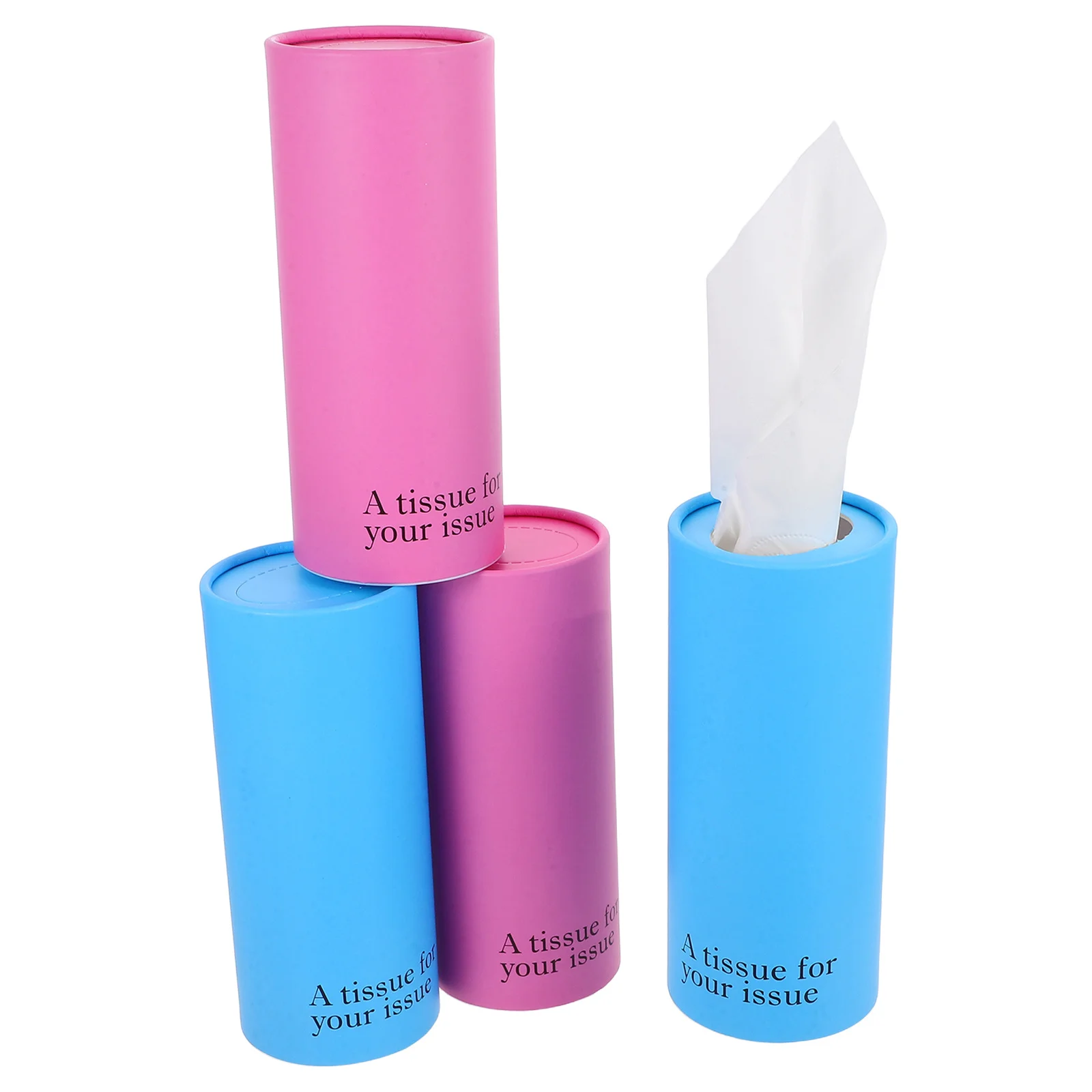 4Pcs Car Tissue Cylinder Portable Round Tissue Box Refillable Container Holder for Office Travel Home Car Cup Holder Cylinder