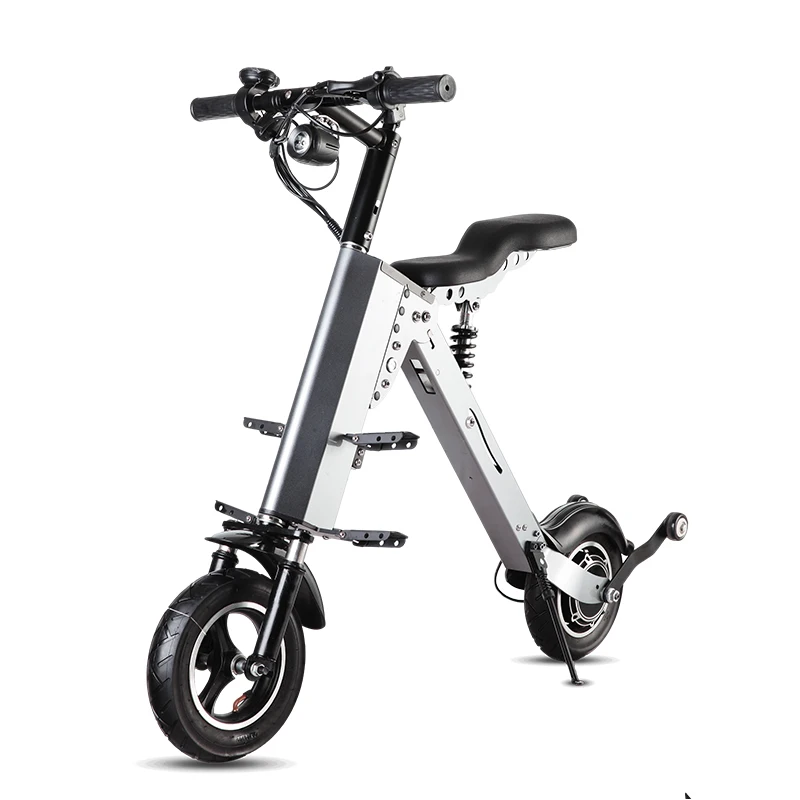 10 Inch Foldable Parents Child Electric Scooter 2 Seats Lightweight Mobility Scooter 350W Folding Electric Bike For Women Men