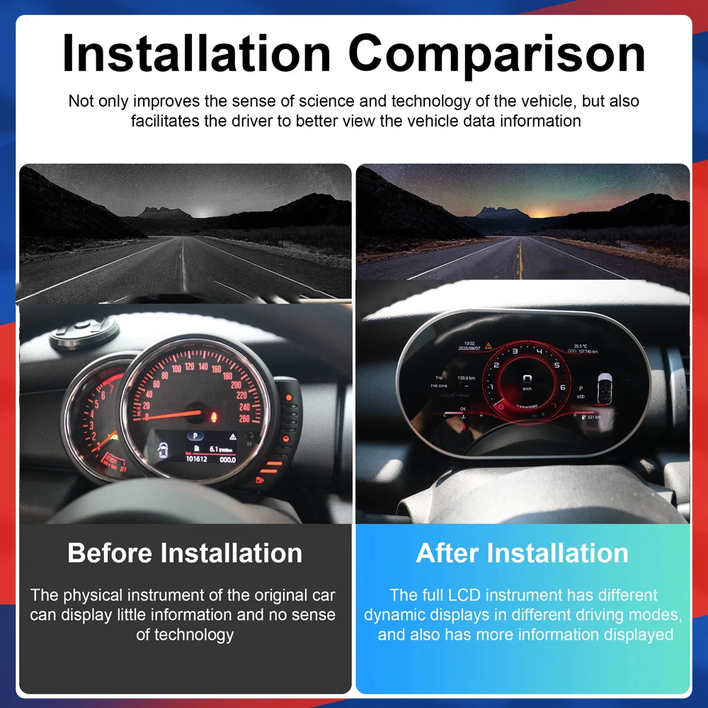 Digital Instrument Cluster For BMW MINI R55 R56 R57 R58R59 R60 R61F54 F55 F56 F57 F60,  Speedometer Cluster,Virtual Cockpit