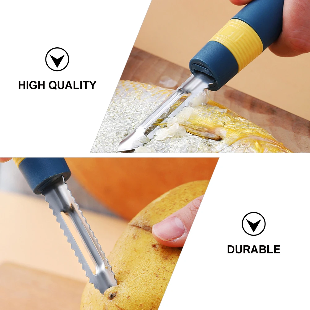 

2Pcs Stainless Steel Creative Fruit Knife Efficient Skin Removal Tool Hanging Hole Design Space Saving Kitchen Gadget