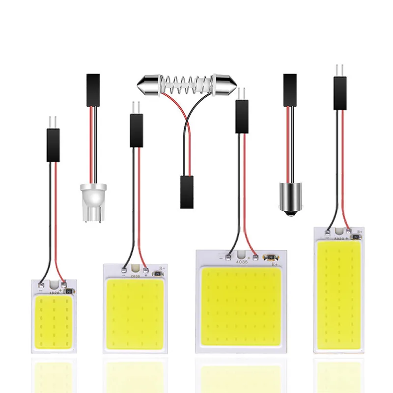 4 PCS Car Interior Accessories 18/24/48 SMD T10 4W 12V COB Car Interior Panel LED Lights Lamp Bulb Car Dome Light Car Panel