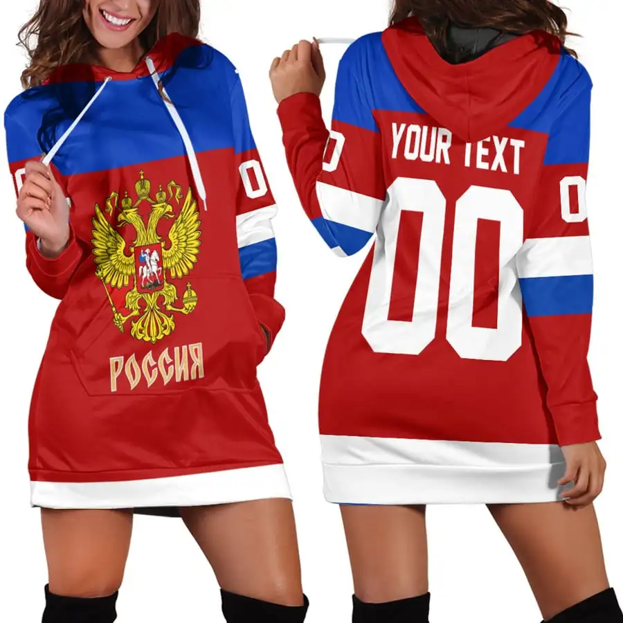 

Russia Flag 3d Women Hoodie Dress Custom Name Retro Harajuku 3d Printed Flag Pullover Casual Sexy Women Hoodie Dress