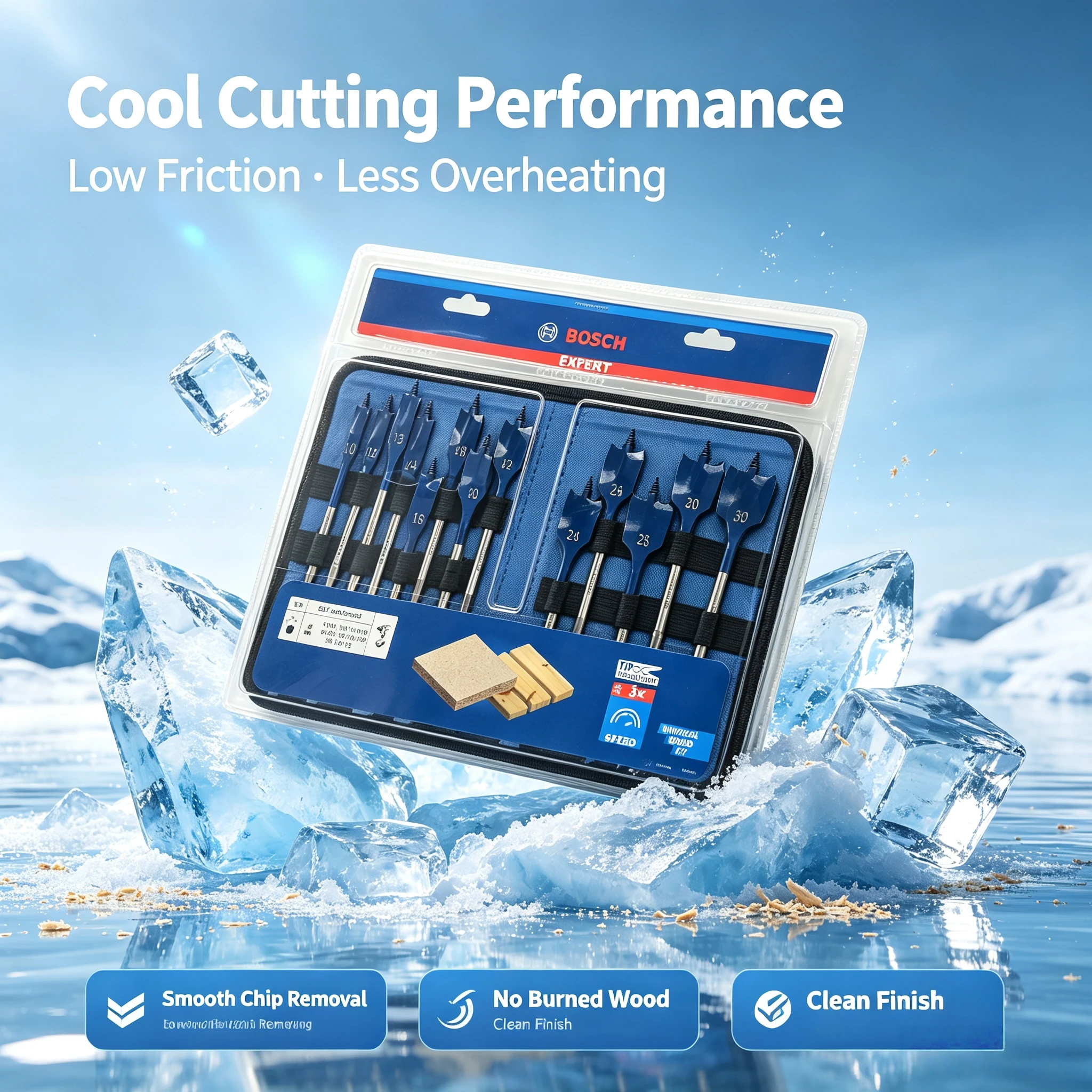 BOSCH 2608900336 EXPERT Self Cut Speed Spade Drill Bit Set 10-32 mm Impact Drill Accessories Woodworking Drilling 13pcs