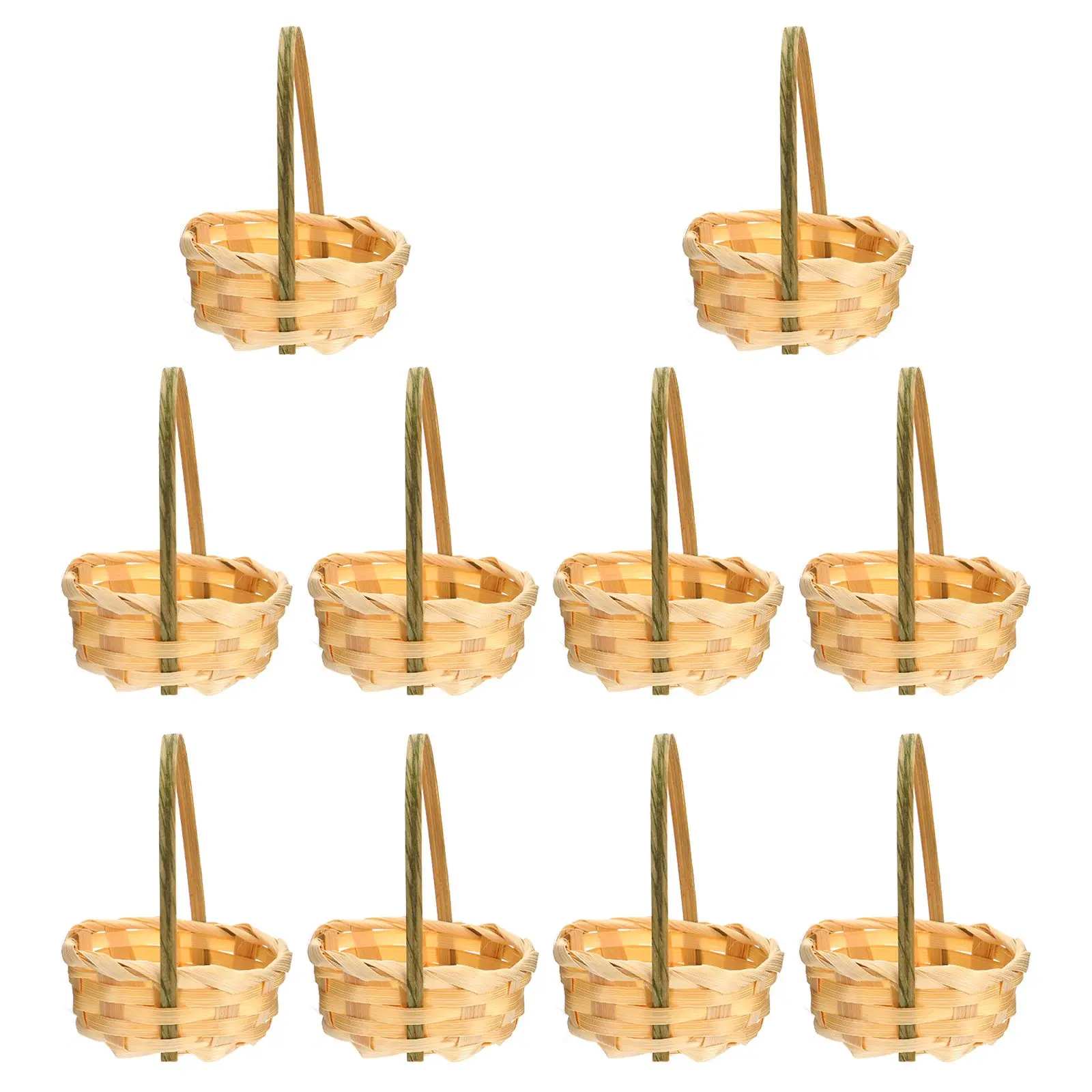 

10pcs Mini Bamboo Hand Cute Home Decor Storage Baskets Woven Flower Fruit Miniature Basket Gift Packing Basket