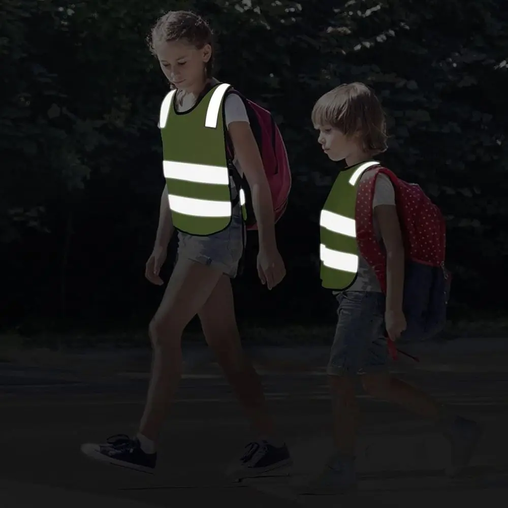 Outdoor Safety High Visibility Safety Vest Yellow Orange Fluorescent Reflective Vest Reflective Clothing Kids