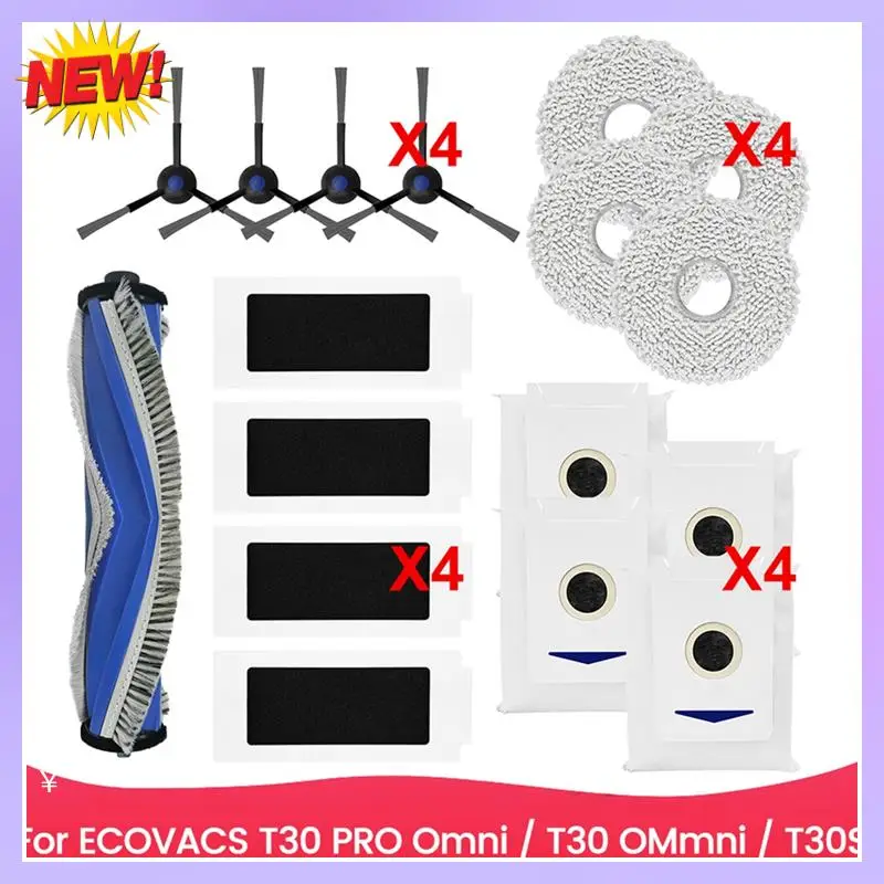 

T24C For Ecovacs T30 PRO Omni / T30 Ommni / T30S Series Vacuum Cleaner Main/Side Brush HEPA Filter Dust Bag Replacement Parts