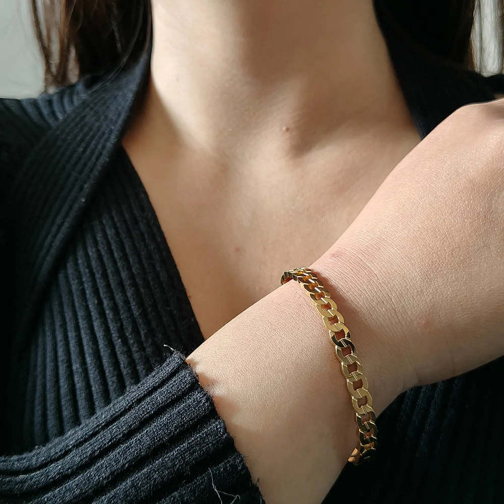 

Creative Cuban chain design titanium steel bracelets, fashionable wrist jewelry, wedding party accessories Gifts for friends