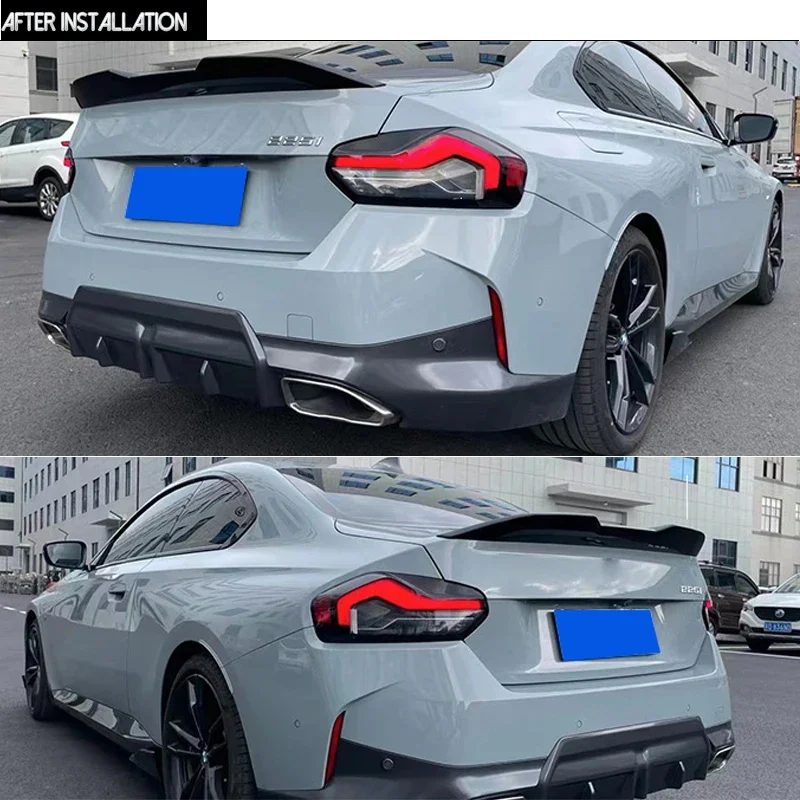 M2 Carbon Fiber Printing Gloss Black Rear Trunk Spoiler For 2022+ BMW 2 Series 2-Door Coupe G42 M2 218i 220i 220d 230i M245i