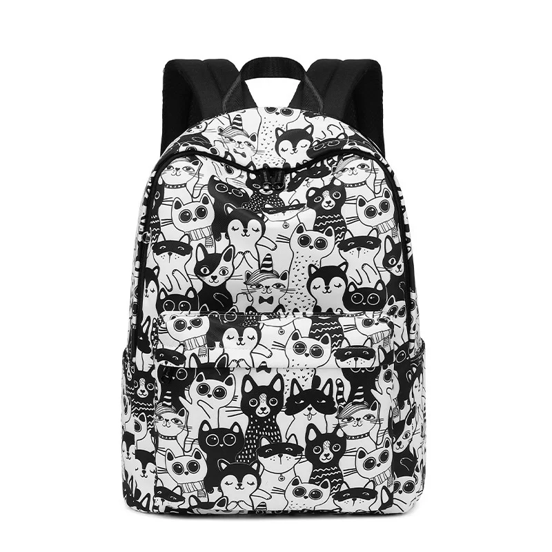 New cartoon cat schoolbags anime litter cats back packs college girl boy school gym bags women's personalised daypack mochilas