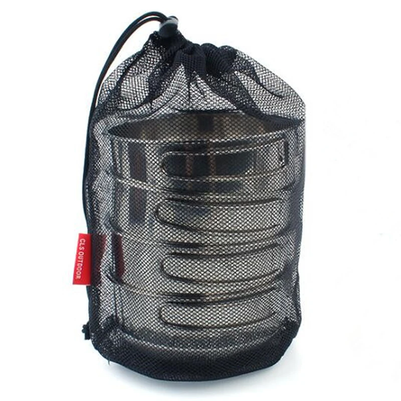 1PC Cutlery Bottle Pot Pan Kettle Mesh Storage Bag for Campi