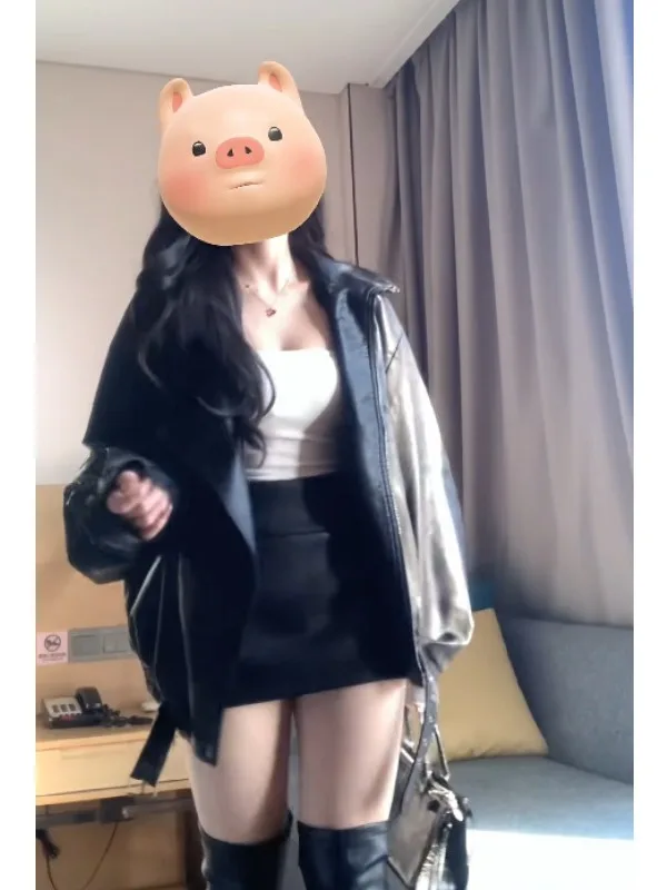 レトロハイファッション ブラレザー ジャケット オーバーサイズ キュート ワークウェア スリムコート 秋 2026 レディース プレミアムクオリティコート ジッパーC...