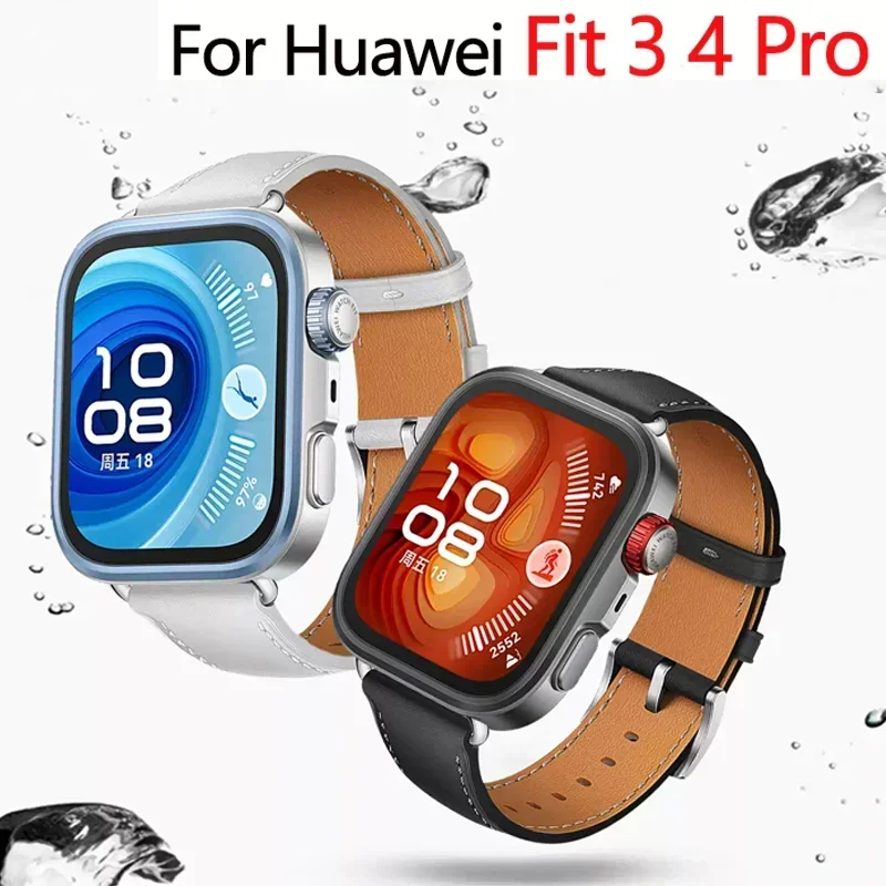 حزام جلدي لساعة Huawei Watch Fit 3/4/4 Pro SmartWatch ملحقات بديلة سوار كوريا حزام Huawei Watch Fit 4 pro Band