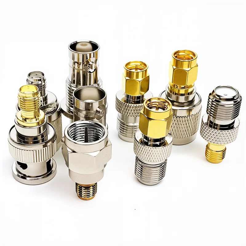 5pcs SMA To F TV Female Male Straight Connector RPSMA To F Quick Plug Adapter Coax Connector Brass Gold Plated