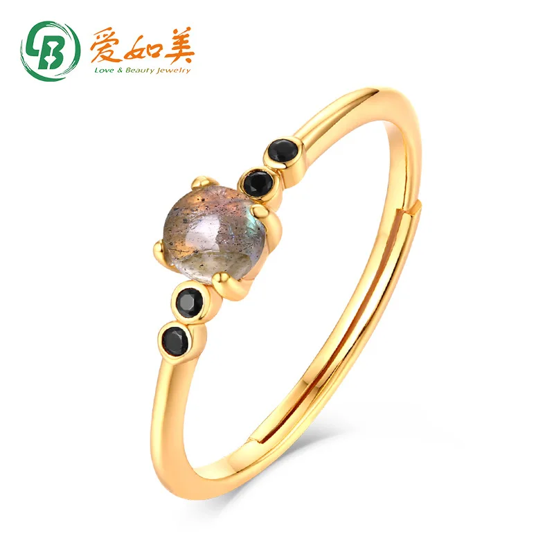 

New Fashionable Natural African Elongation New Combo 18K Gold PT950 Platinum Silver Plated 7-Layer Gold Open Ring