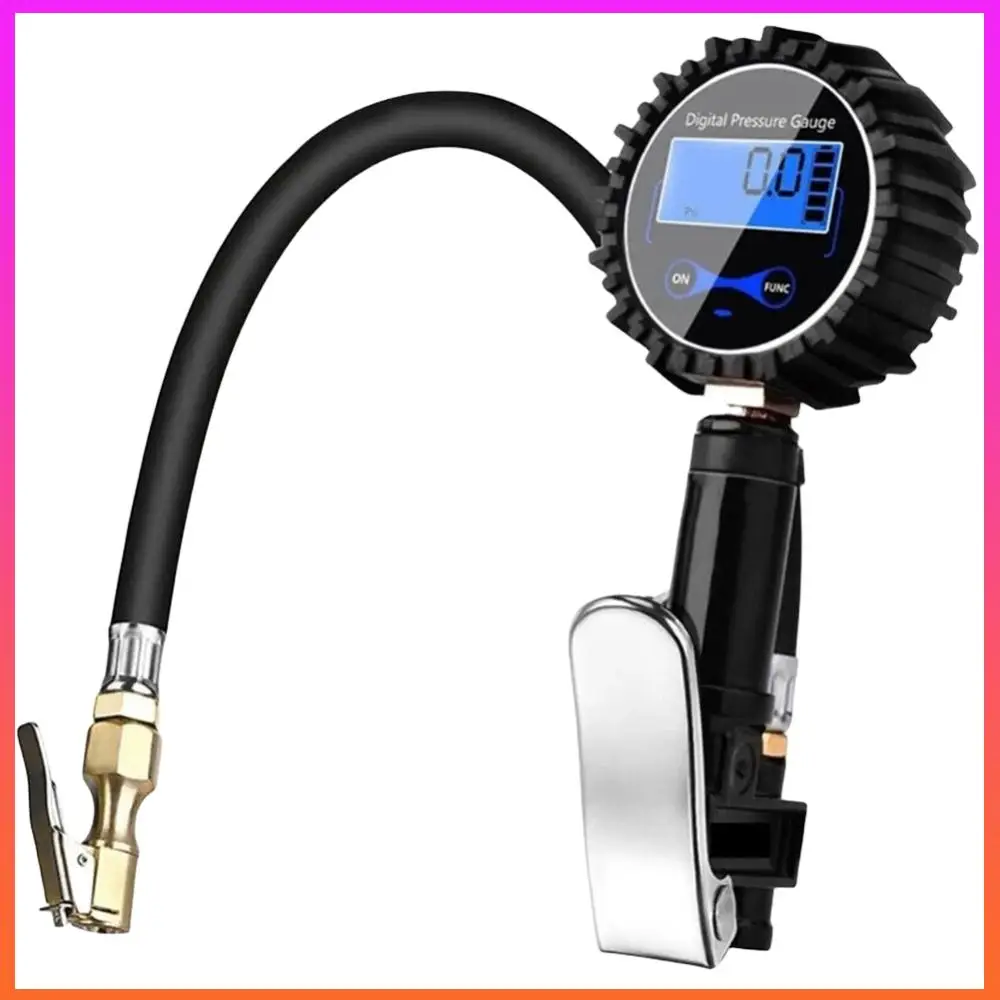 ضاغط الهواء الرقمي عالي الدقة منفاخ ضغط الإطارات الرقمي مقياس ضغط الإطارات من سبائك الألومنيوم لدراجة شاحنة SUV