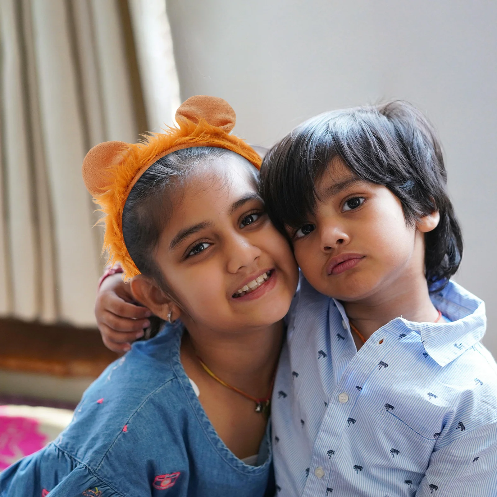 Löwen-Kopfband mit Schwanz, 2-teiliges Löwen-Kostüm, Ohren-Haarband, Kinderkostüm-Party-Zubehör, Karnevals- und Festivalbedarf