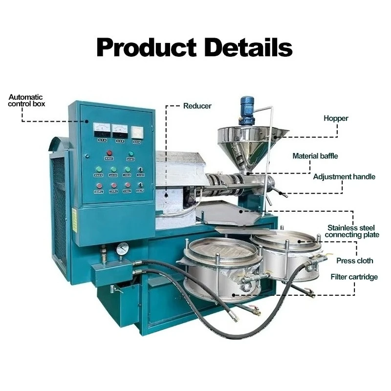 Automatic Small Commercial Screw Oil Pressers Cold/Hot Oil Seeds Pressing Machine Peanut Oil Making Machine 30-200kg/h
