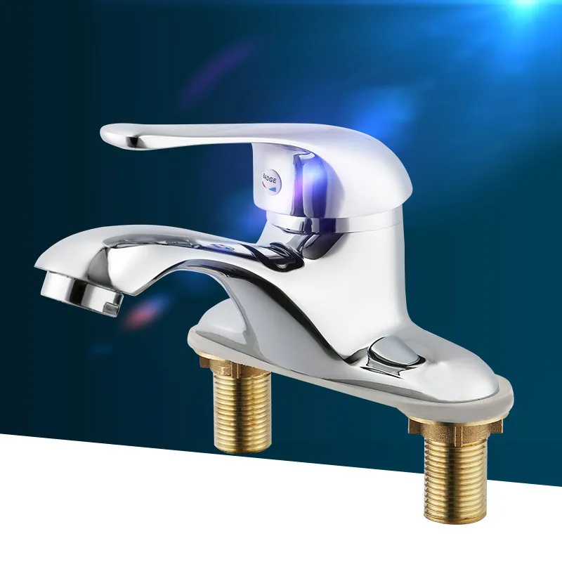 Basin Double Hole Faucet Public Toilet Bathroom Wash Basin Ceramic Column Basin Hot and Cold Double Faucet Basin Faucet