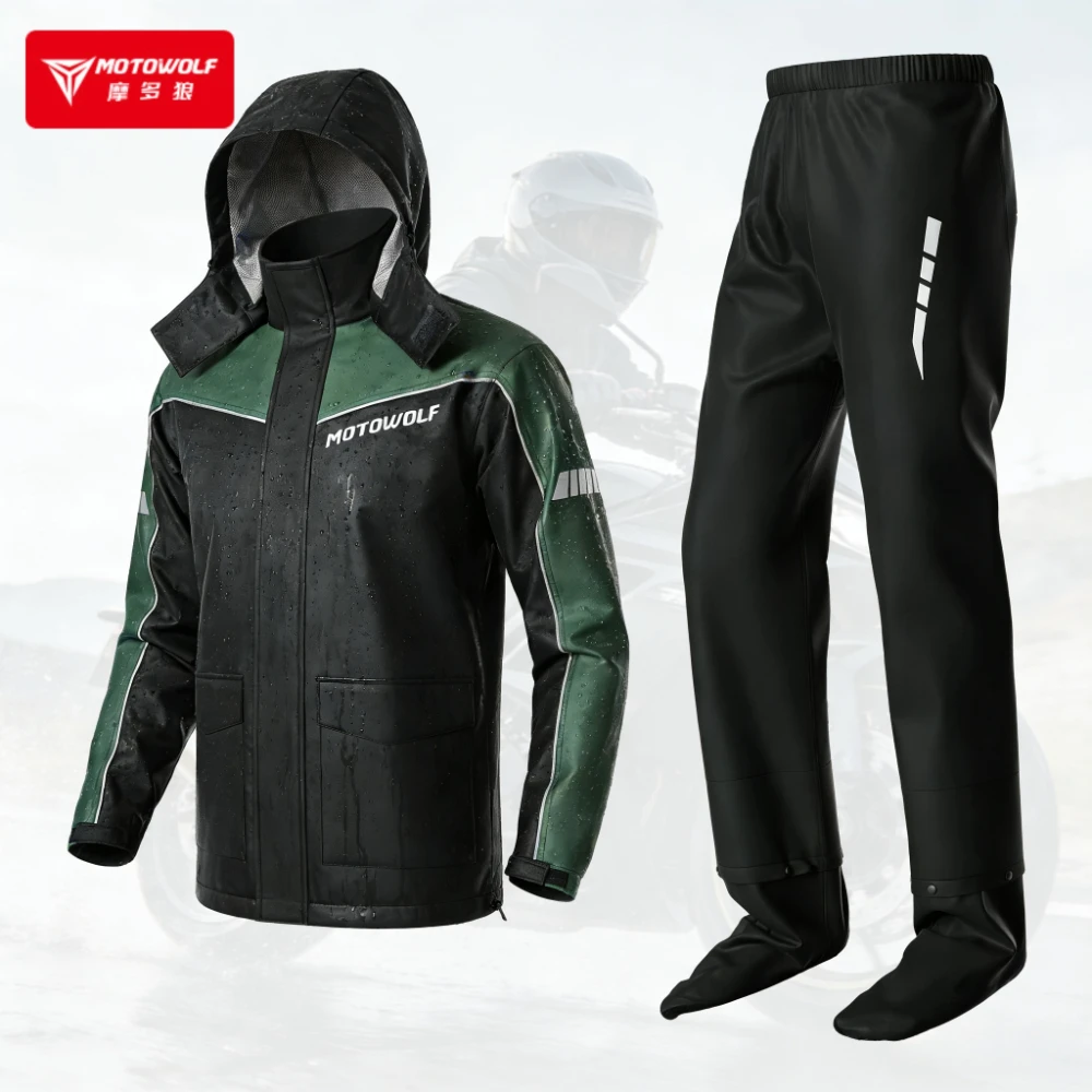 Split Raincoat Suit Waterproof Jacket Pant Breathable Reflective Rain Cover for Motorcycle Rider Motorcycle Motobike Cycling