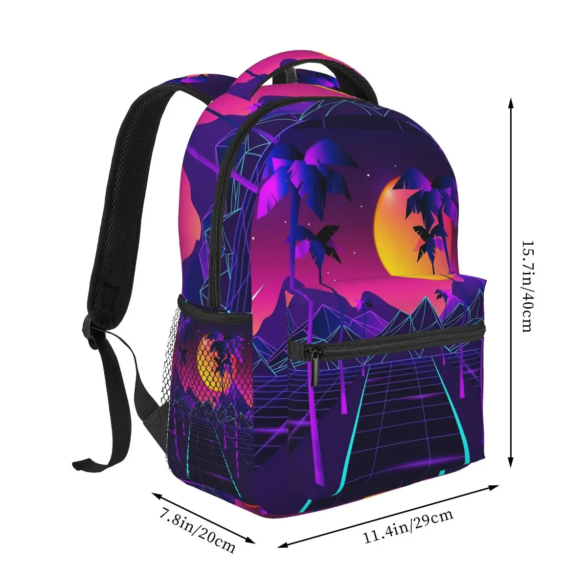 Synthwave Country Side Backpacks Boys Girls Bookbag Children School Bags Cartoon Kids Rucksack Shoulder Bag Large Capacity