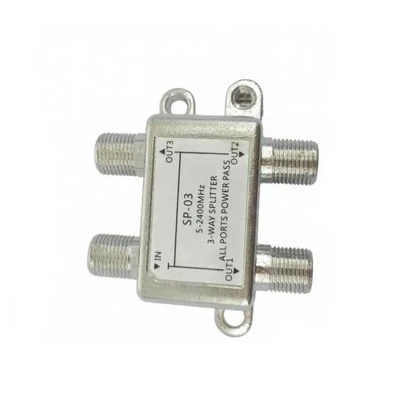 【C】Digital 2 Way Coaxial Cable Splitter 5-2400MHz RG6 Compatible Work With Analog/Digital TV Connections And Internet