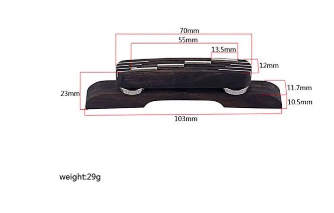 Guitar Parts Durable ROSEWOOD Guitar Bridge Mandolin Bridge For Hofner Bass Guitar Adjustable