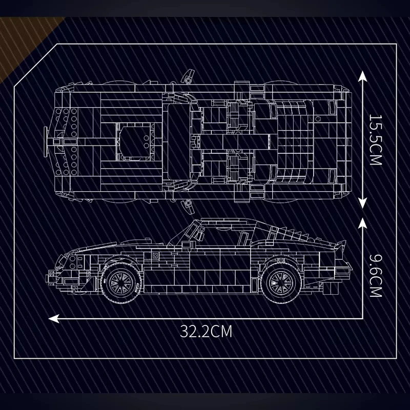 1557 sztuk techniczne samochody zabawkowe czarny Firebird sportowy samochód wyścigowy klocki do budowy montaż Model samochodu dla dzieci prezent na boże narodzenie chłopcy