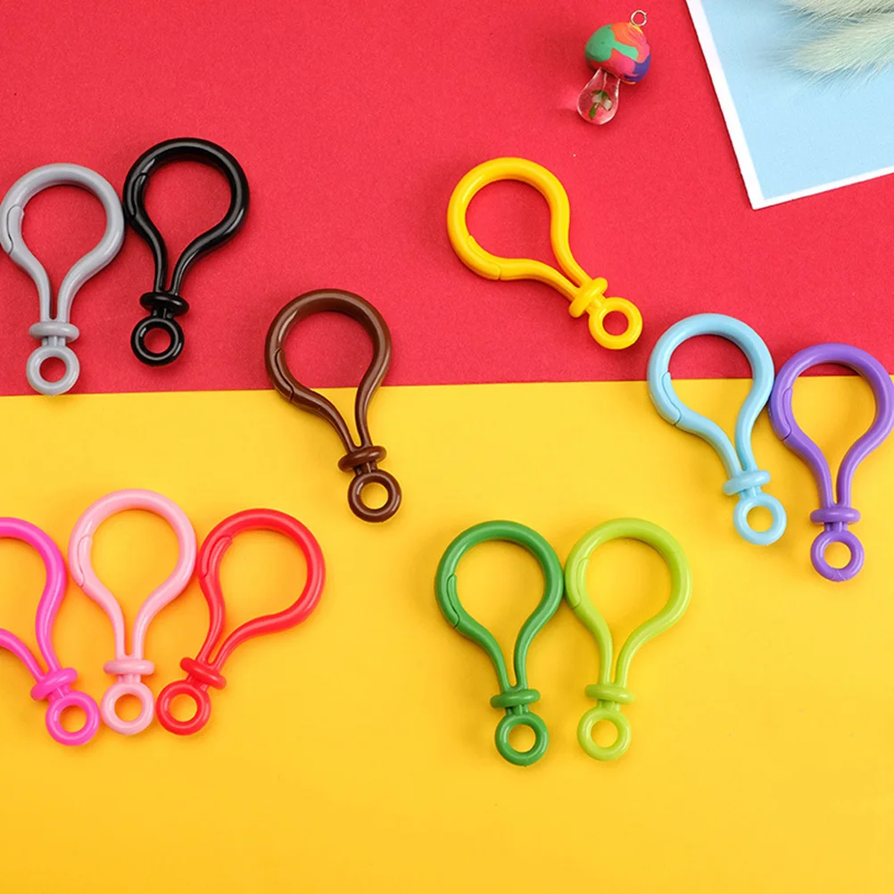 

50 PCS Hanging Keychain Keychains Buckles Keyring Clips Acrylic Clasps DIY Accessories Manual