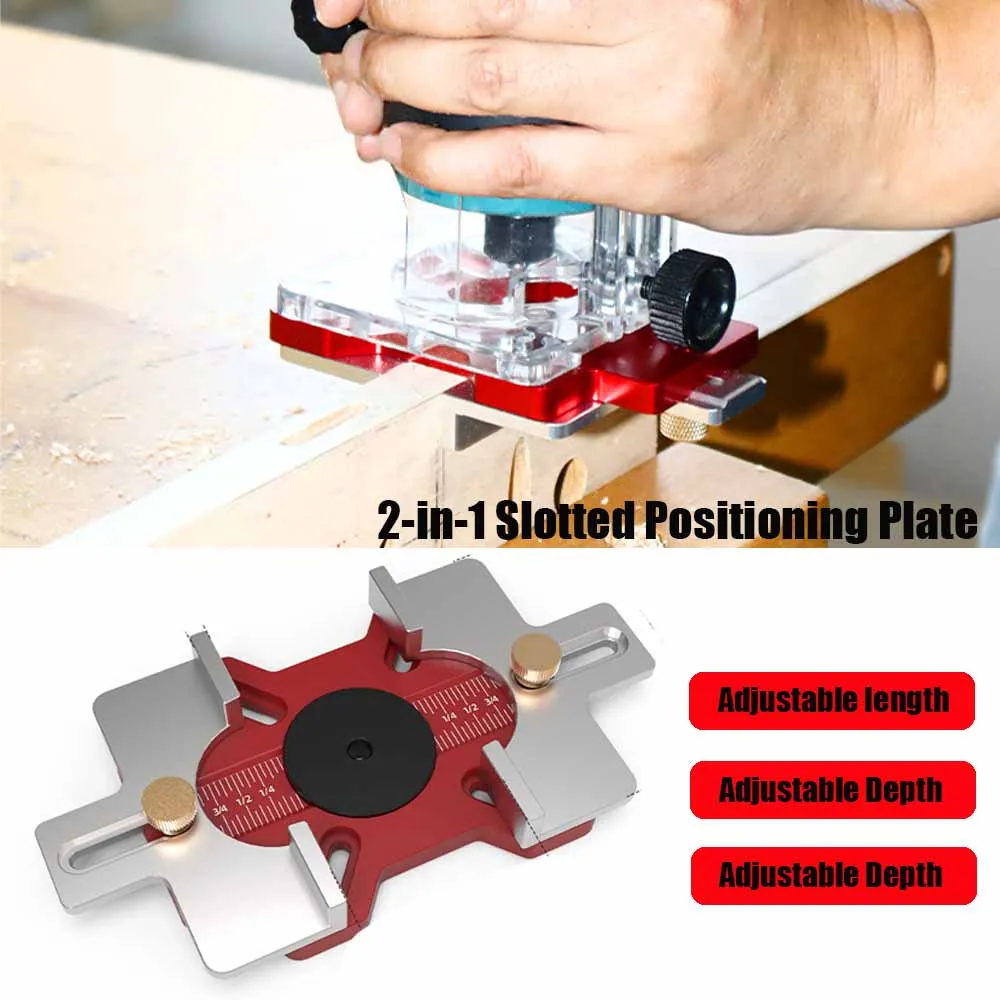 

Woodworking 2-in-1 Slotted Positioning Plate Aluminum Alloy Drawer Handle Punching Template Wood Convenient Cut Auxiliary Tools