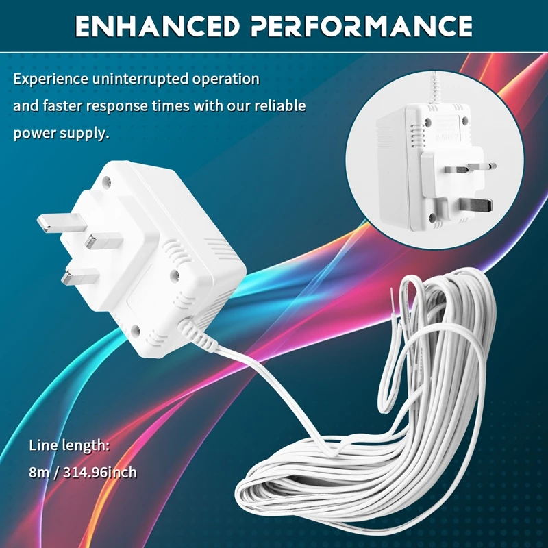 24V Doorbell Transformer Adapter  For Video Doorbells Enhanced Performance & Easy Installation UK Plug