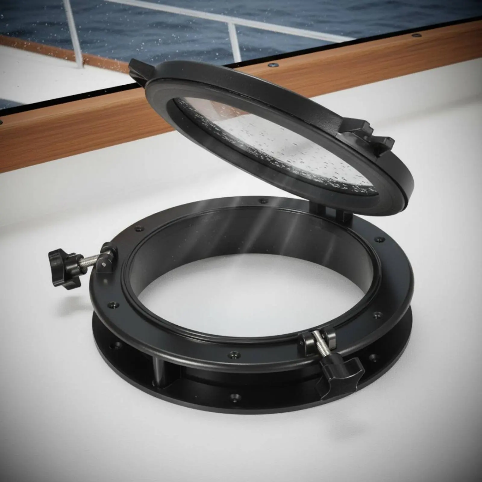 Round Porthole Watertight Gasket Round Opening Porthole Yacht Overhead Window Anti-Corrosive 10 Inch Boat Portlight Long-Lasting