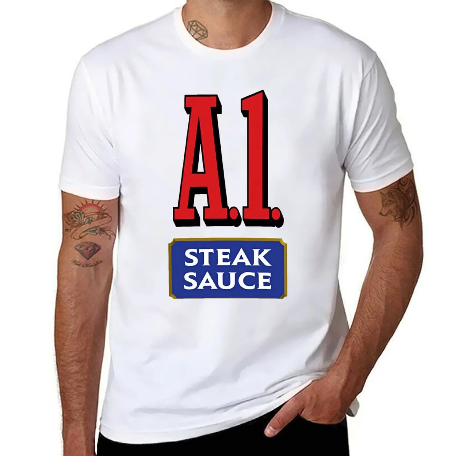 Camiseta A1 Sauce Essential, camisetas para hombre, paquete de camisetas blancas para hombre, Camiseta suave de algodón