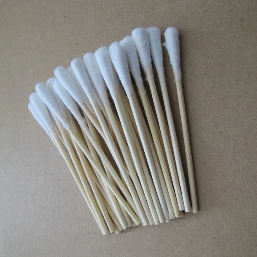 200pcs 6 Inch Swabs Cotton Stick Swab Clean Room Dedicated Wipe Cotton Tipped Applicator Wooden Swab