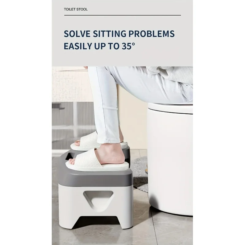 1Pc Anti-Slip Thickened Toilet Step Stool, Squat Aid Foot Rest for Adults, Kids & Pregnant Women, Bathroom Potty Helper Accessor image 4