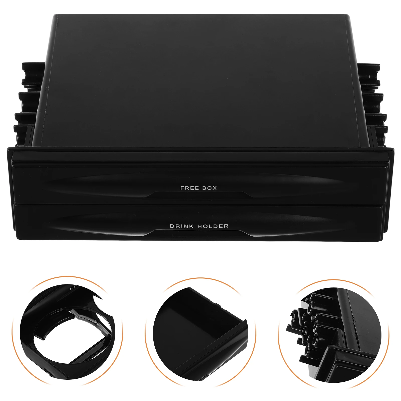 

Multifunctional Car Storage Box Cup Holder For Radio Replacement Pocket Black Dash Stereo Organizer Large Capacity Inner