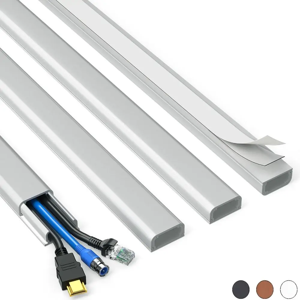 

High Quality 1m Cord Hider Self-Adhesive Paintable Wall Wire Cover Durable Square Cable Hider Home