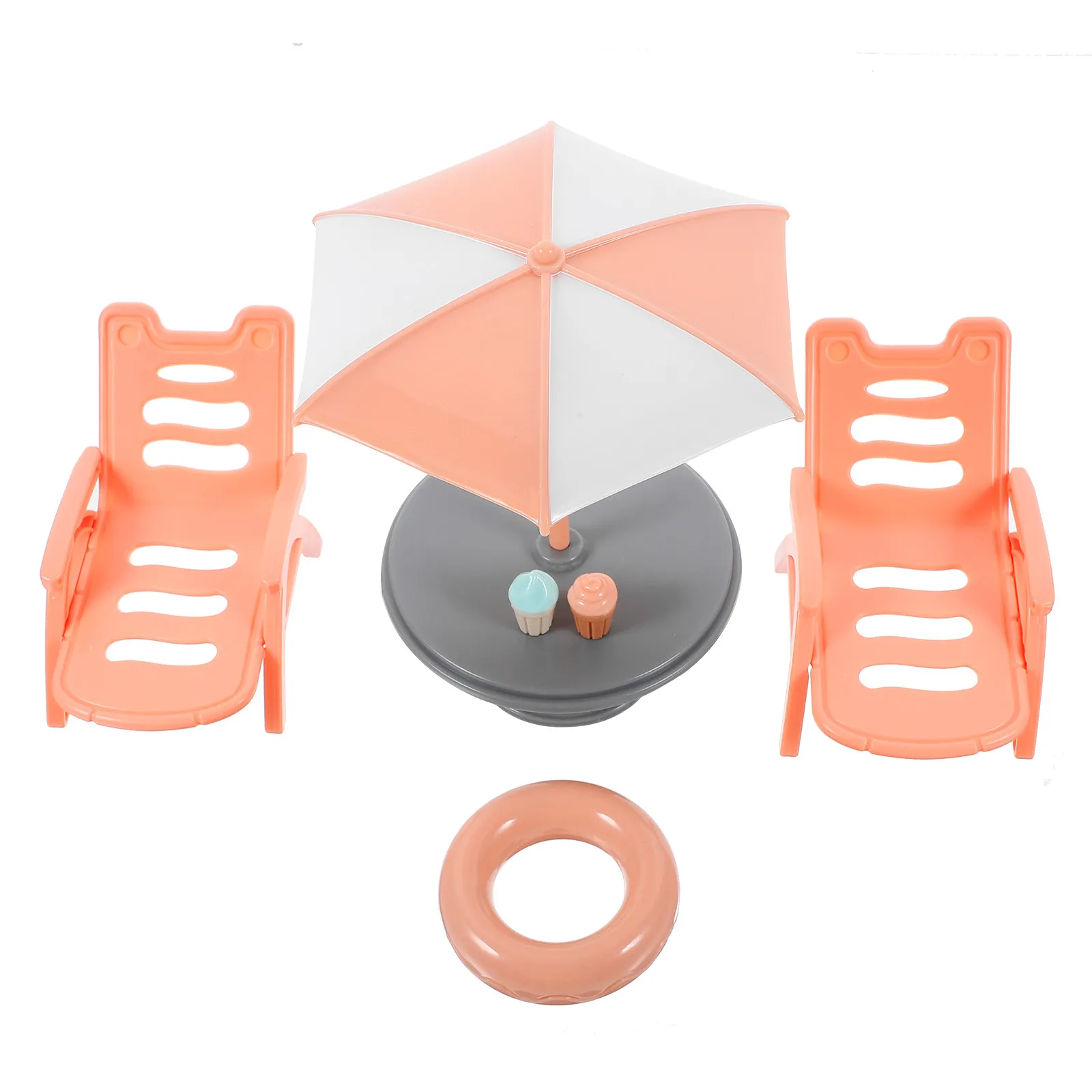 

Миниатюрный пляжный стул с имитацией зонта, реалистичный декоративный аксессуар для миниатюрного дома, набор детских пляжных стульев