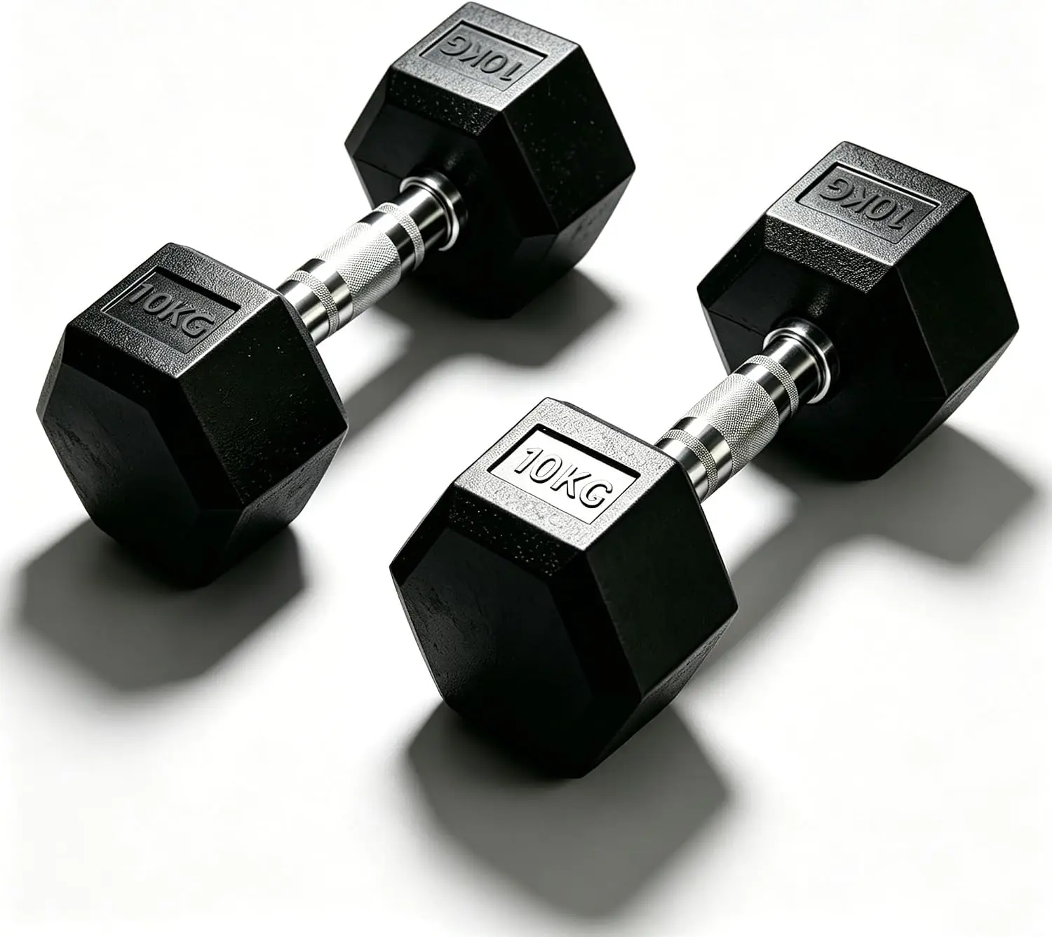 MCC Direct Professional Grade Rubber Hex Dumbbells - Anti-Roll, Noise-Reducing, Ergonomic Knurled Grip for Home Gym & Studio Strength Training 2 PCS dumbbells per set (1 PC dumbbell's weights image 3