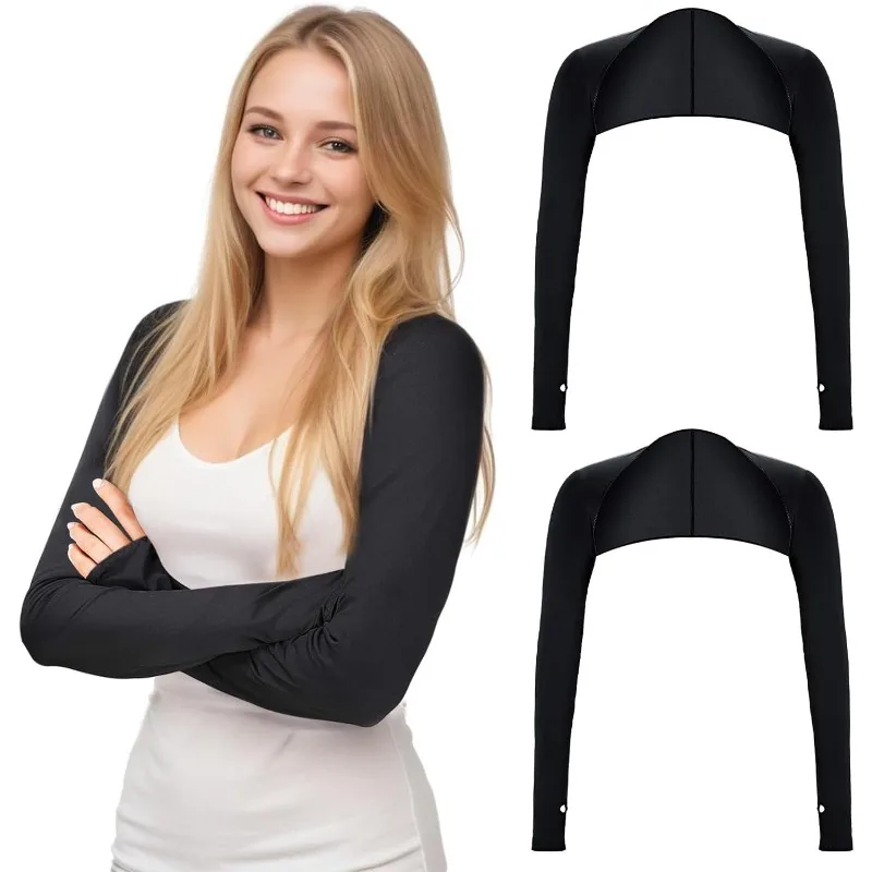 2 Piece Ultra-thin Cooling Shawl Arm Sleeves Ice Silk Long Gloves Breathable Sun Protection Anti UV Hand Cover Outdoor Sports