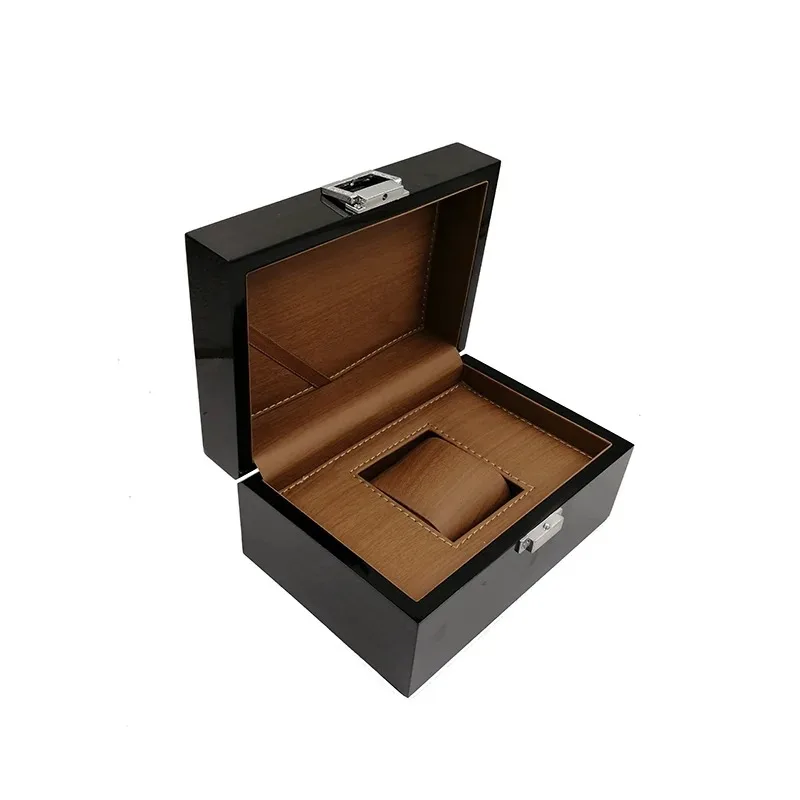 Premium Wooden Watch Box, Single Luxury Men & Women's Gift Case with Lacquered Finish, Jewelry Storage