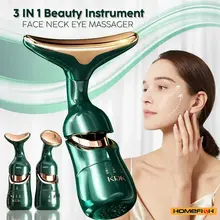 HOMEFISH-dispositivo de estiramiento Facial 3 en 1, masaje Facial para ojos y cuello, adelgazante EMS, belleza, estiramiento de la piel, masajeador Facial antiarrugas 5.000+
