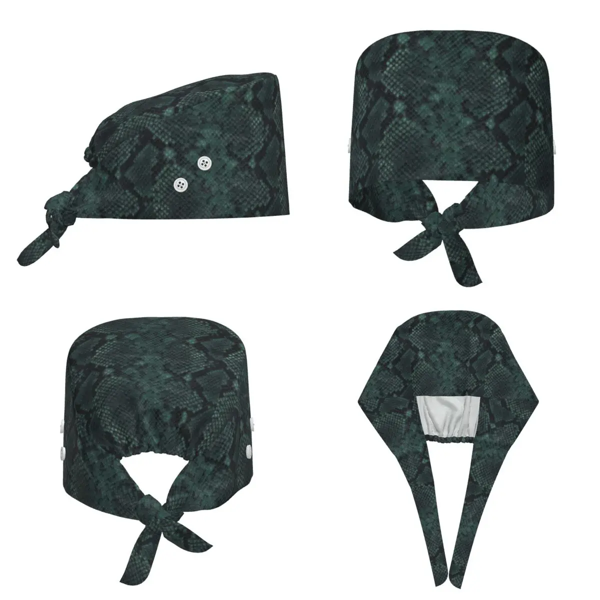 Snake Skin Reptile Scrub Hat Doctor Working Surgical Cap Men Women Adjustable Nursing Caps for Dentist