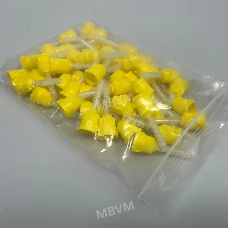 Picture 5: 100Pcs Dental Mixing Tips Disposable Mixers Yellow 1:1 Yellow Mixing Tips Disposable Dentistry Bozzles Mixing Tube