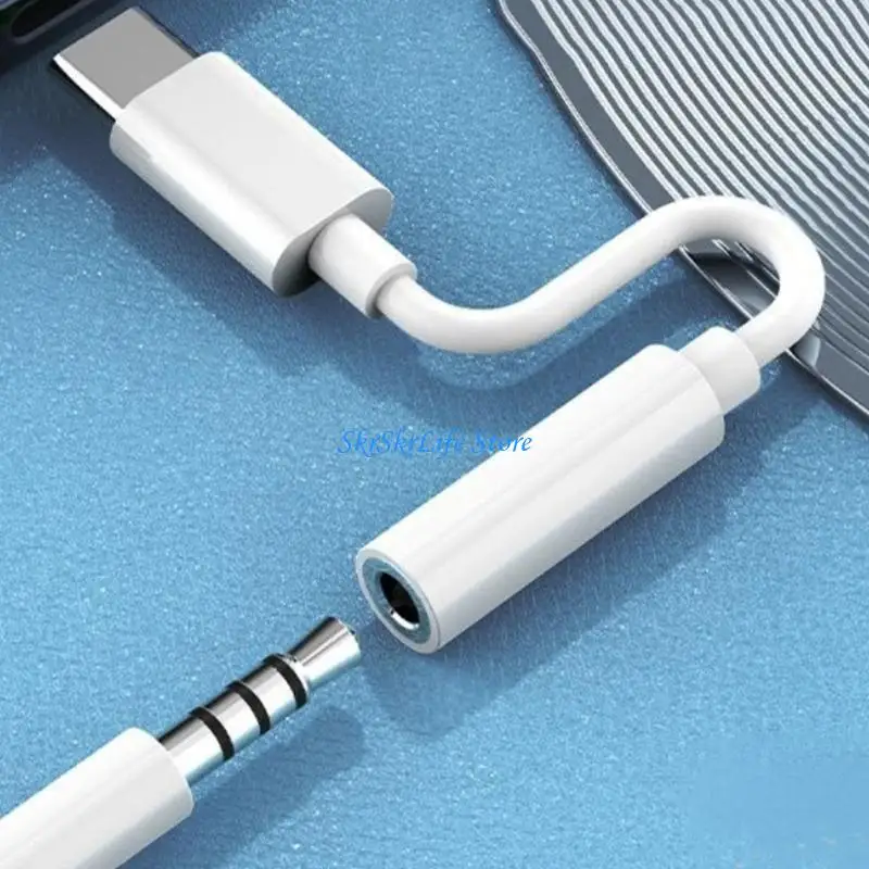 E65E USB C to 3.5mm Sound Cable Headphone Female Cord Car Auxiliary Cable Type C Cord Heavy Duty Headphone Stereo Adapter