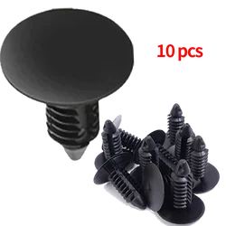 10pc Universal Car Clip Fasteners - 8mm Nylon Rivets for Fender Bumper Shield, Auto Body Panel Retainer Plastic Snap Clips Black